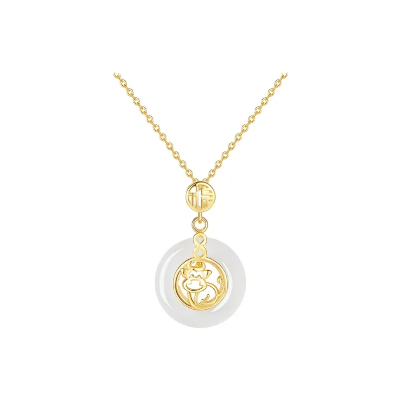 CHINA GOLD Chalcedony Jade Necklaces Women's-5