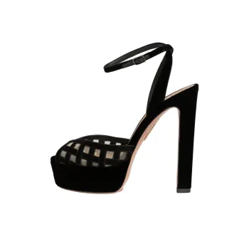 AQUAZZURA ROMANCE PLATEAU One Strap Sandals 13cm Women's Black