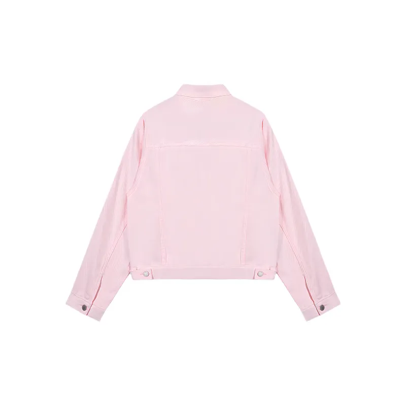 NOISY TEDDY Denim Jacket Unisex Light Pink-1