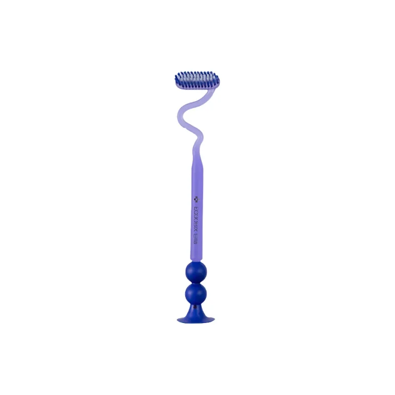 Ecoobix Z Shaped Toothbrushes Fine Soft Brush Up And Down, Vertical Bottom With Suction Cup-0