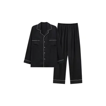 XIAFENYAN Pajama Set Unisex Elegant Black