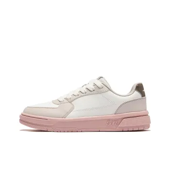 Erke Days And Wear Resistant Slip Resistant Low Top Skateboard Shoes Women's Microcrystalline White Pink Brush Gray