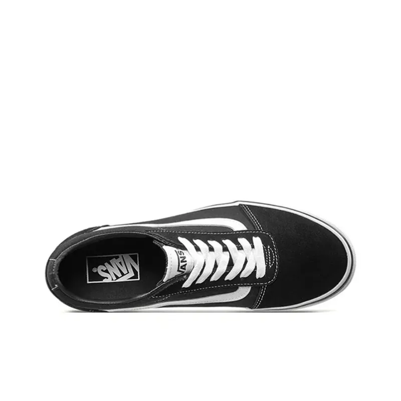 Vans Ward Low Top Kids' Skateboarding Shoes Black White Teenagers-3