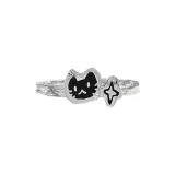 925 Sterling Silver Black Ring