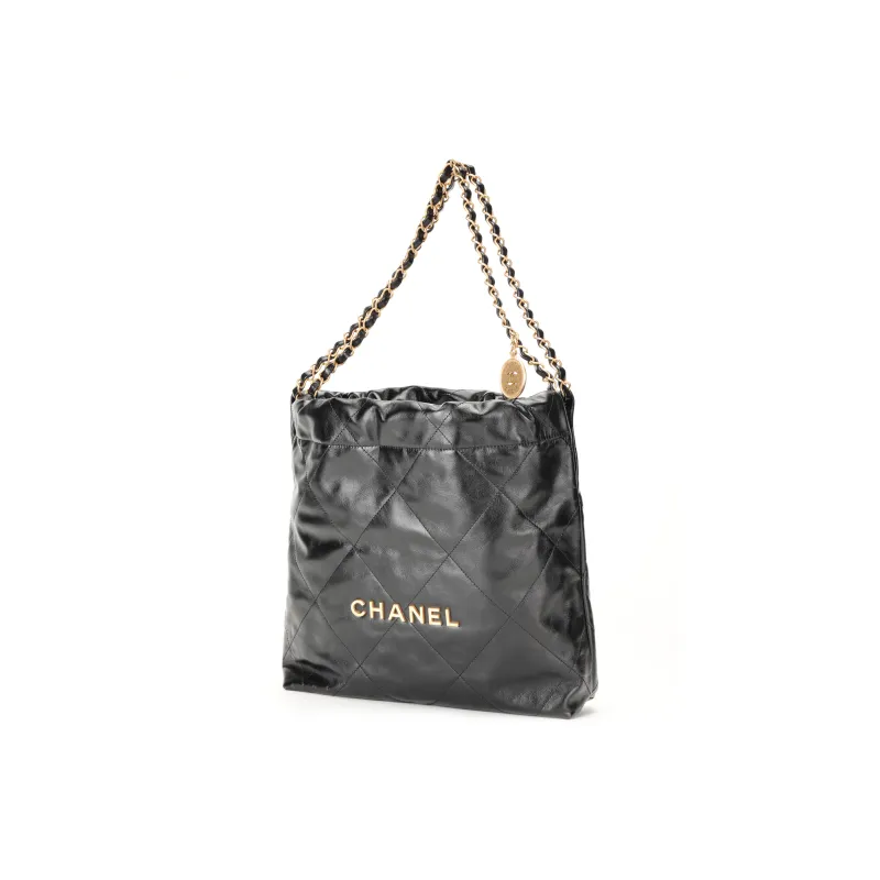 CHANEL Cow Leather Hobo Bag One Shoulder Women's Black-1