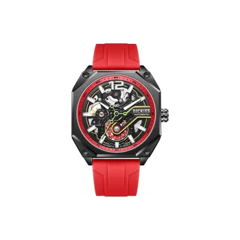 Dickies Wrist Watch Mechanical Movement Silicone Strap Black Dial Men's Watches Classic Gift Box Set