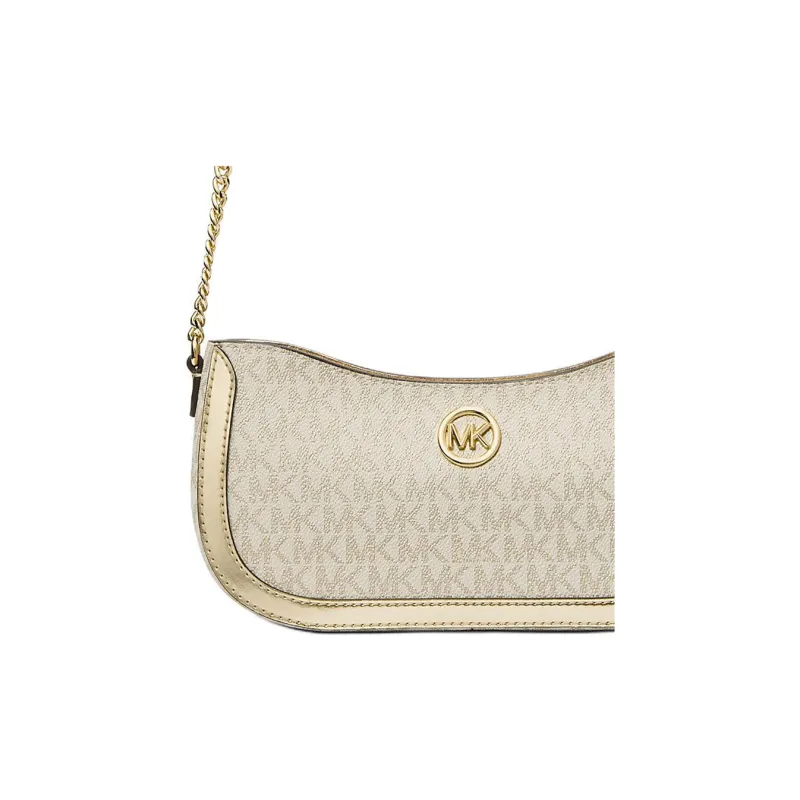MICHAEL KORS Coated Canvas With Polyester Cotton And Polyurethane Clutch Handbag Shoulder Bag Small Size Women's Gold-5