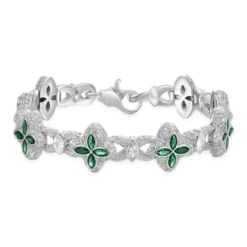 APORRO 18K White Gold Plated Copper Zircon Bracelets Unisex-0