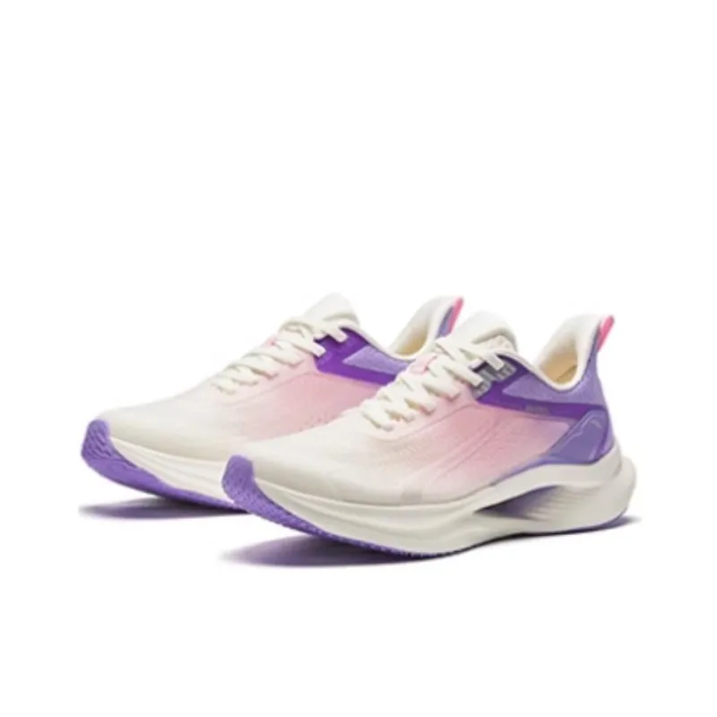 Anta Taming The Wind Cushioning, Breathable, Lightweight Low Top Running Shoes Women's White Cyan-1