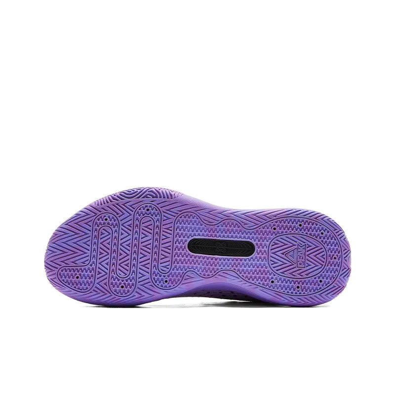 PEAK Basketball Shoes Men Low Top Purple Floral Yarn-5