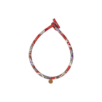 HERMES Silk Silk Twill Necklaces Men's Red