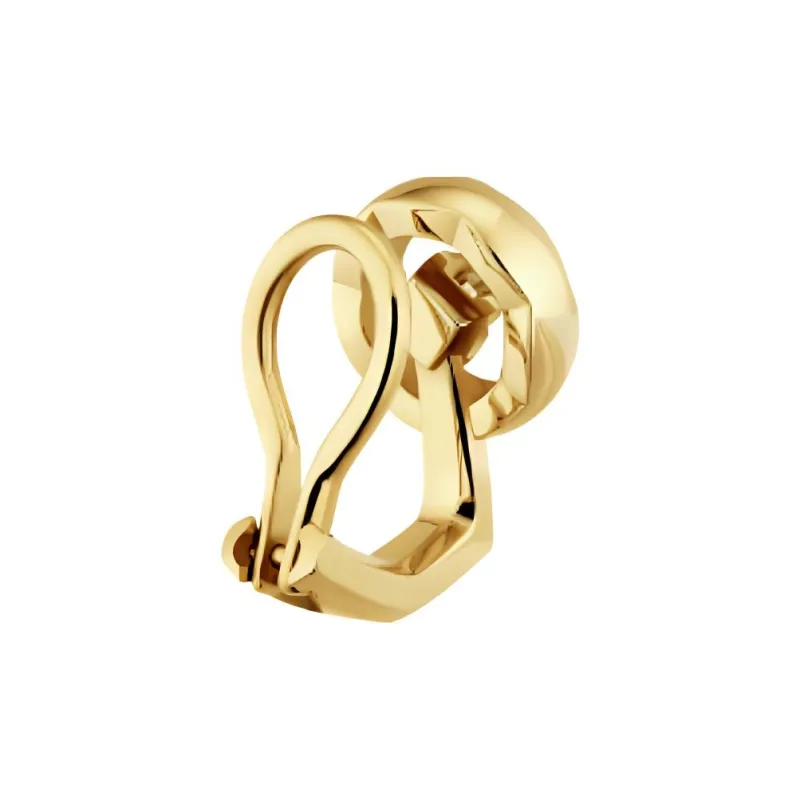 CHANEL Diamond Clip-On Earrings Unisex Gold-1