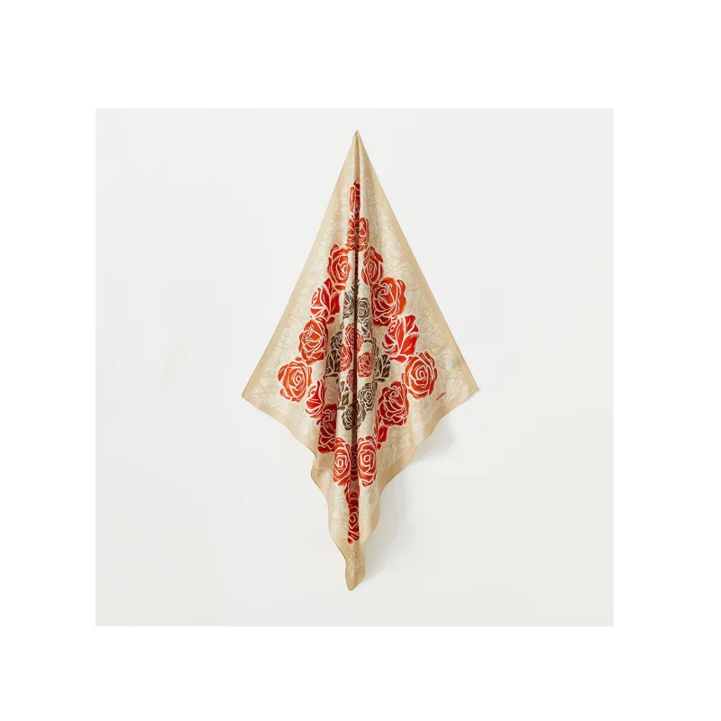 WENSLI Double Sided Print Medium Square Scarf Women's-5