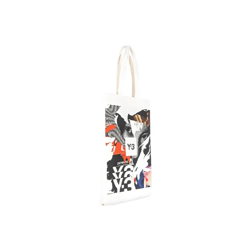 Y 3 Fabric Tote Bag Shopping Bag Handbag Shoulder Bags Unisex White-1
