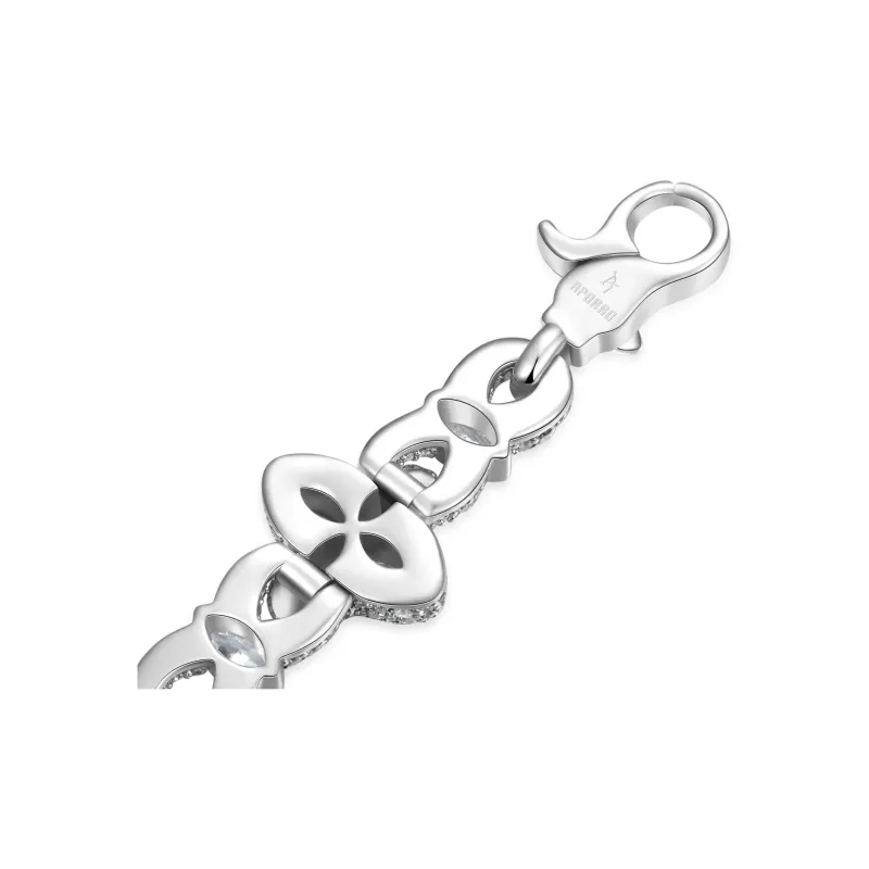 APORRO 18K White Gold Plated Copper Zircon Bracelets Unisex-3