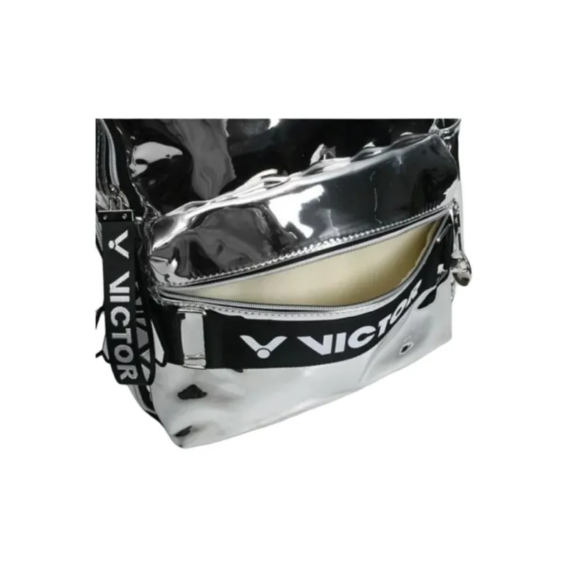 VICTOR PU With Polyester Backpack Unisex Shimmering Silver-5