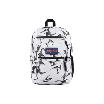 JanSport Recycled Polyester Backpack Large Size Unisex Network Silver White
