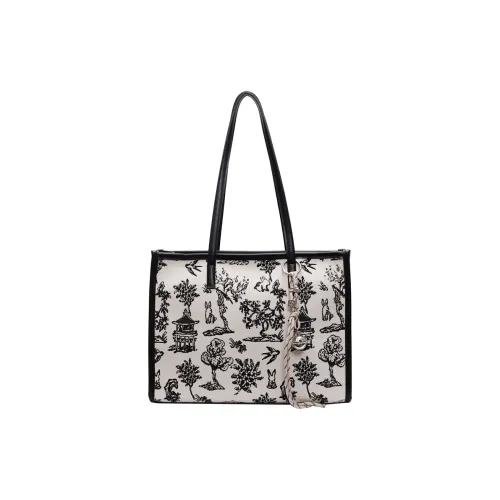 Versman Fabric Shoulder Bag Handbag Large Size Women's Black Brown