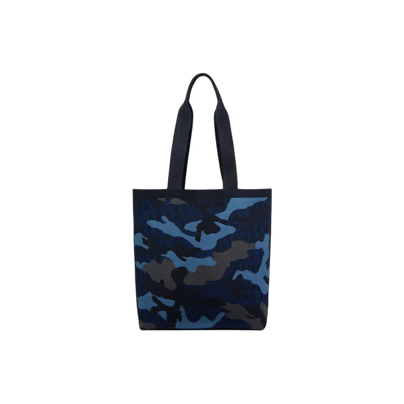 Valentino GARAVANI Knitted Fabric Tote Bag, Shopping Bag, Shoulder Bag Men's Ocean Blue-2
