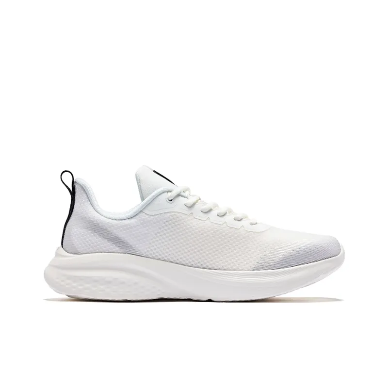 Erke Cushioning Lightweight Low-Top Running Shoes Men's Microcrystal White Bright Silver-1