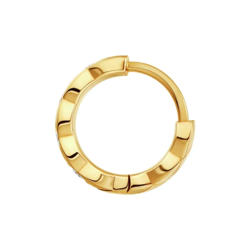 CHANEL Diamond Earrings Unisex Gold-0