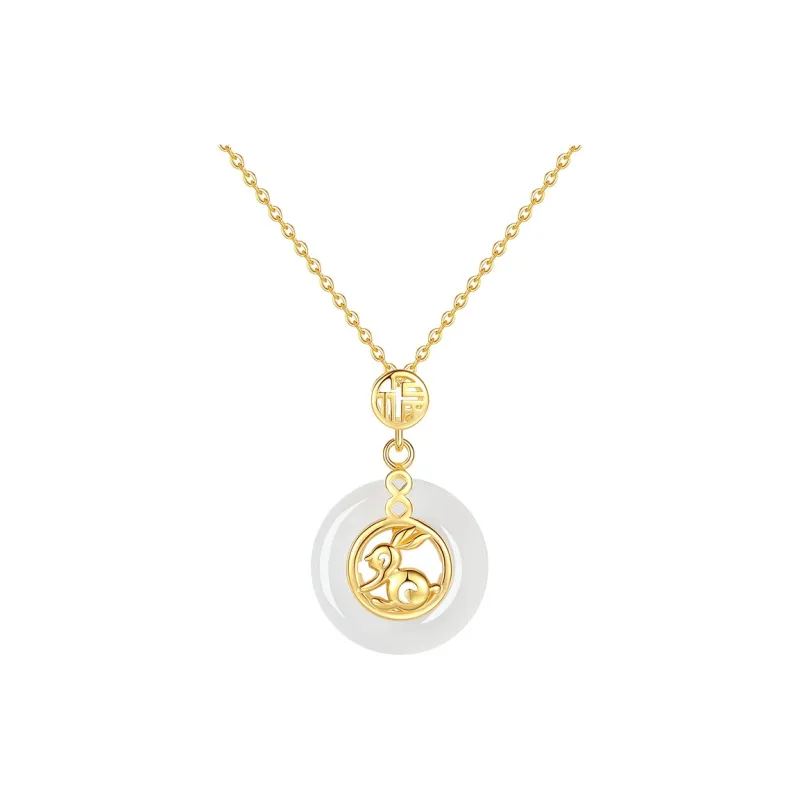CHINA GOLD Chalcedony Jade Necklaces Women's-7