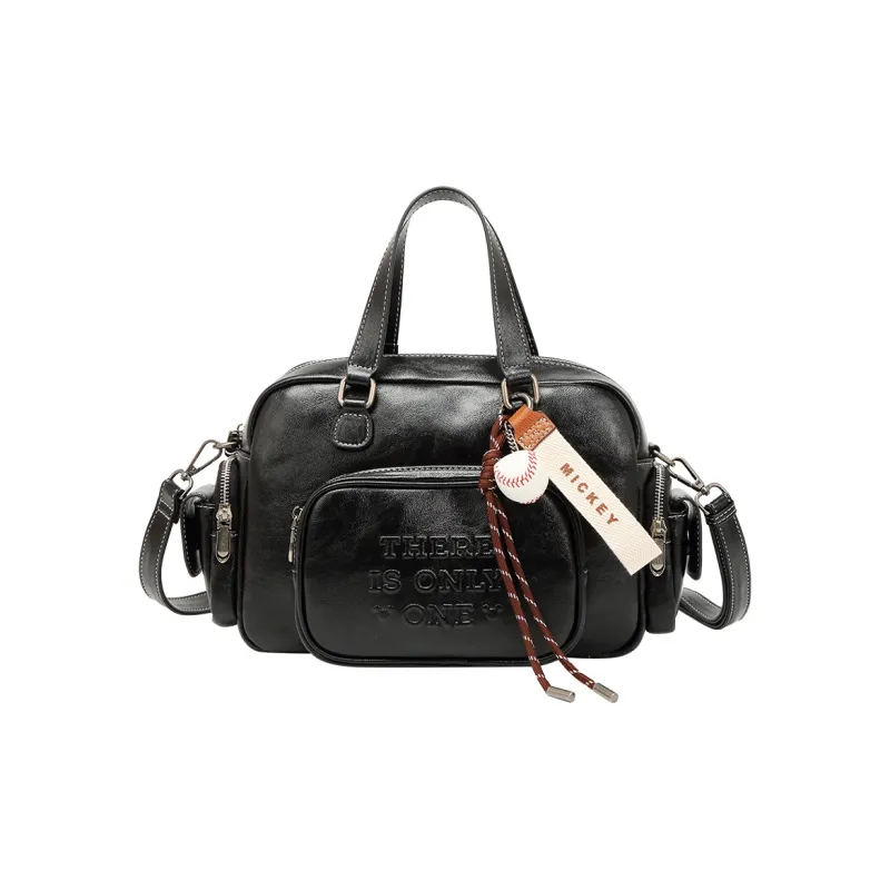 Disney PU Bowling Bag Shoulder Bag Crossbody Bag Handbag Unisex Black/Brown-0