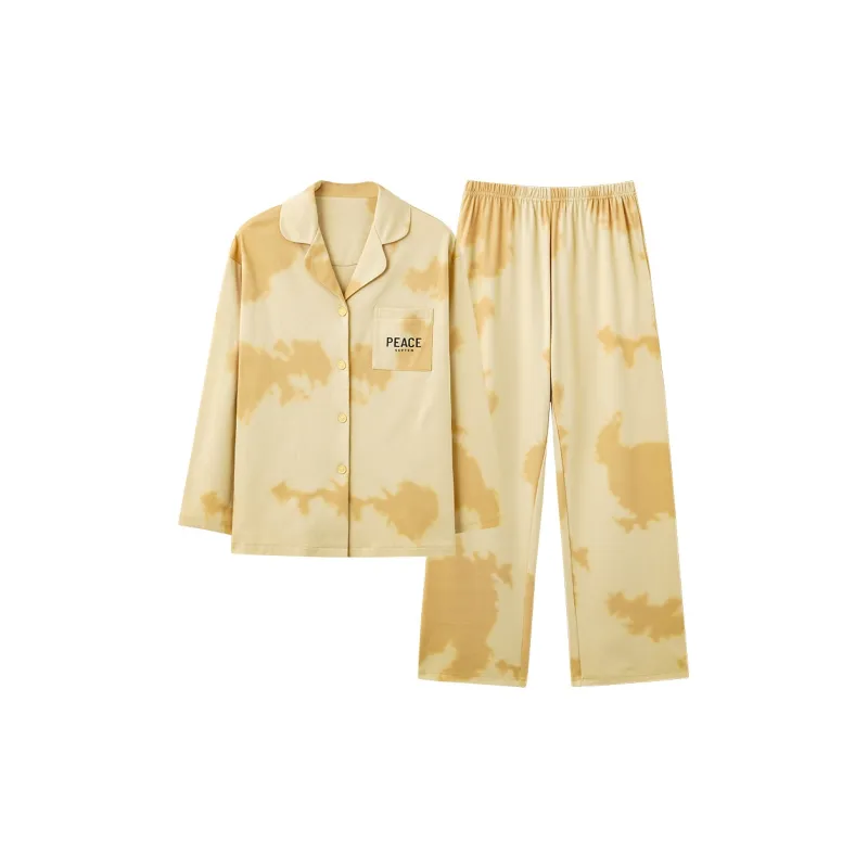 XIAFENYAN Pajama Set Women's Yellow-0
