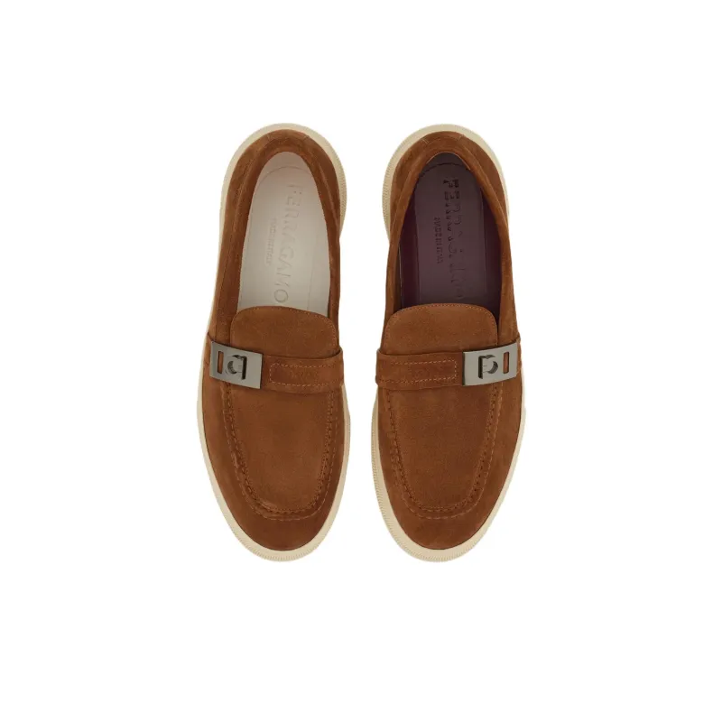 FERRAGAMO Hug Loafers Men's Brown-3