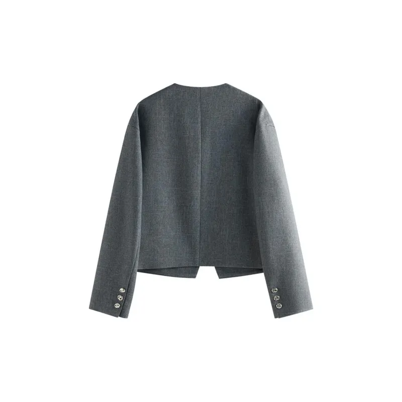 FANSILANEN Long Sleeved Business Suit Women's Gray-1