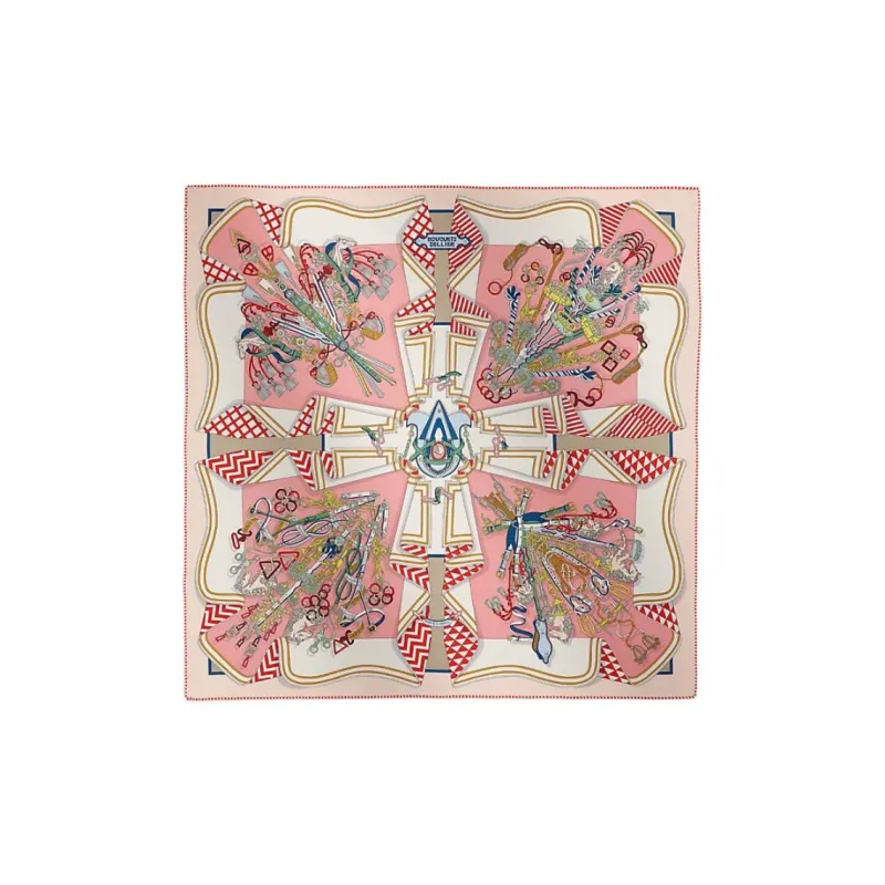 HERMES Mulberry Silk Scarves Women's Rose-0