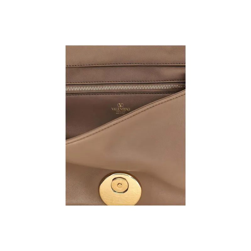 Valentino Garavani Logo Plaque Foldover Top Shoulder Bag-3