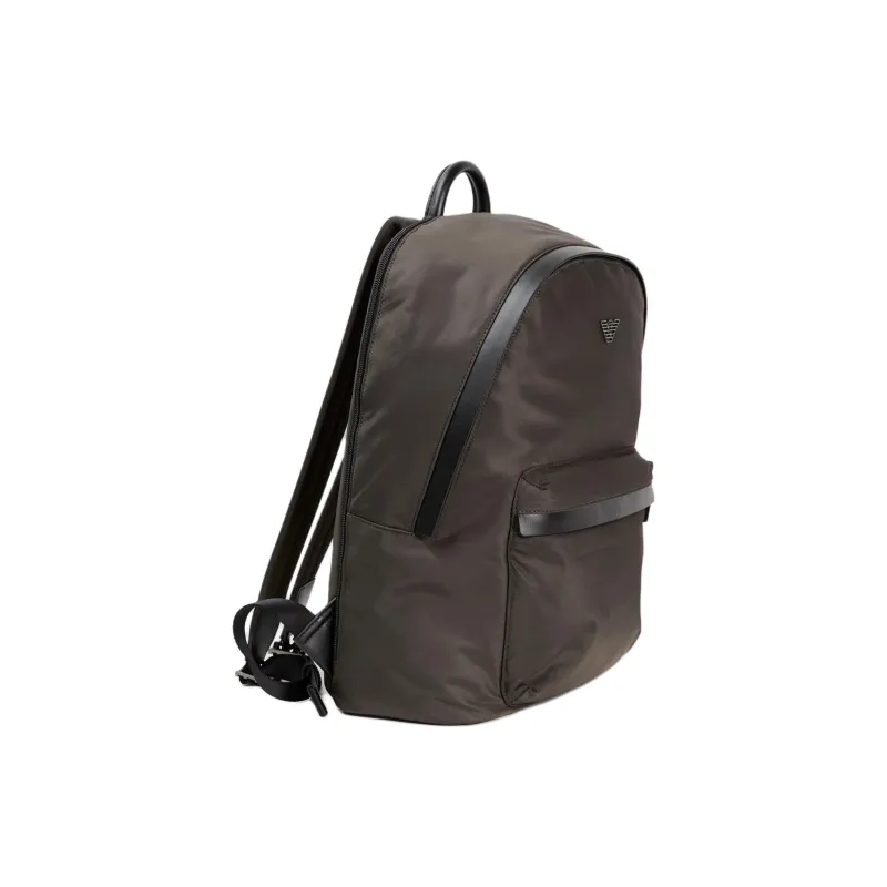 EMPORIO ARMANI Recycled Nylon Backpack Men's Brown Green-2