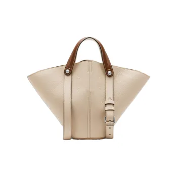 Maison Margiela Soft Leather Handbag Trumpets Women's Almond