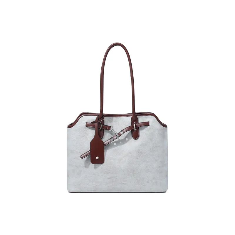 MAKEUP KITTEN PU Office Date Handbag Tote Bag Shoulder Bag Regular Women's Light Blue/Khaki-1