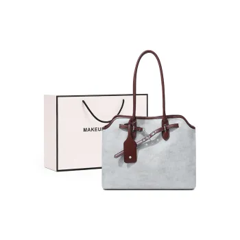 MAKEUP KITTEN PU Office Date Handbag Tote Bag Shoulder Bag Regular Women's Light Blue/Khaki