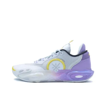 LiNing All City 12 Anti Slip Wear Resistant Low Top Basketball Shoes Unisex White Purple