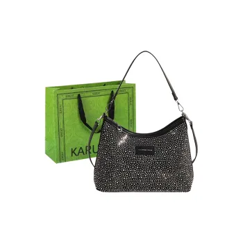 KARUISHA PU Portable One Shoulder Crossbody Tote Women's Silver/Black