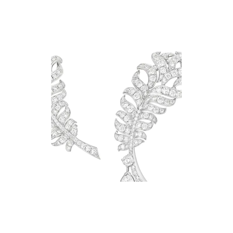 CHANEL Diamond Earrings Unisex Silver-1