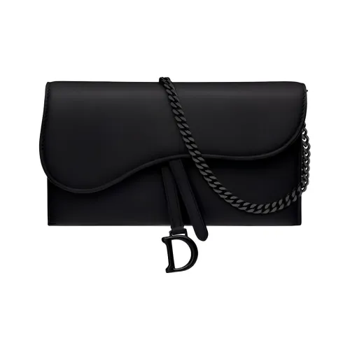DIOR Calfskin Combo Bag Clutch Shoulder Bag Crossbody Bag Handbag Women's Matte Black