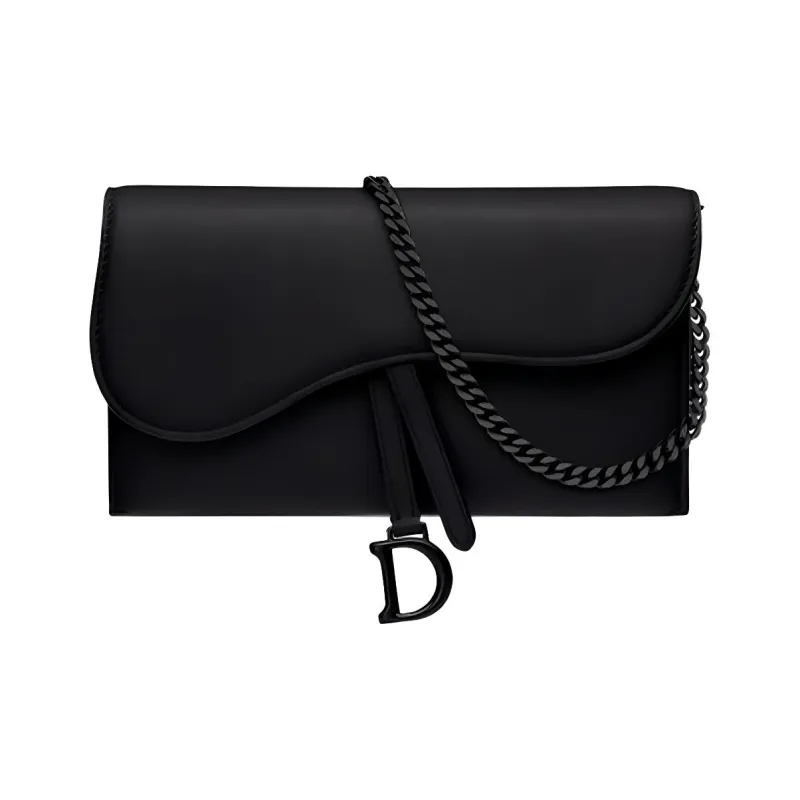 DIOR Calfskin Combo Bag Clutch Shoulder Bag Crossbody Bag Handbag Women's Matte Black-0