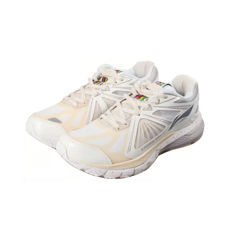 LiNing Furious Rider 3 Cushioned Anti Slip Wear Resistant Breathable Lightweight Low Top Running Shoes Women's Ecru-2
