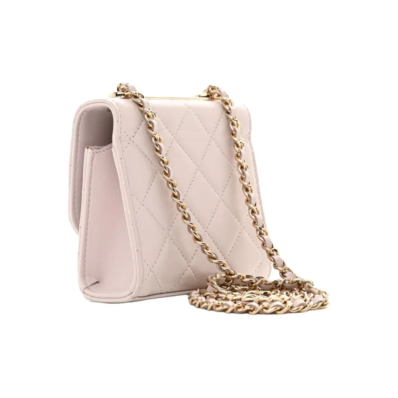 CHANEL WOCTrendy Cc Metal And Sheepskin Shoulder Bag, Crossbody Bag Mini Women's Dusty Pink-1