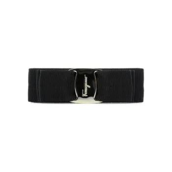 FERRAGAMO Brass, Cotton Hair Clips Women's Black