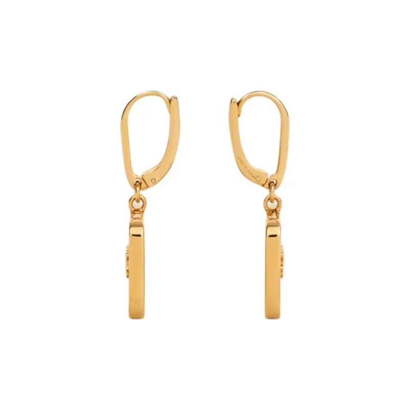 CELINE Triomphe Nightfall Earrings In Strass And Brass With Gold Finish-2