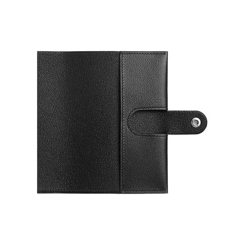 HERMES R.M.S Evergrain Calfskin Passport Holder Men's Noir Black-2