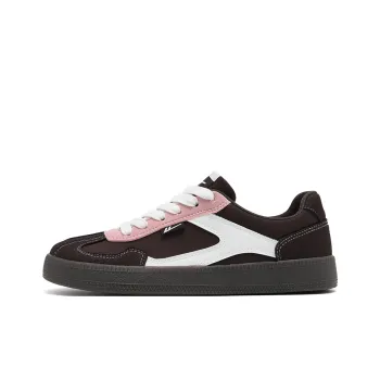 Warrior Coverage Wear Resistant Lightweight Low Top Skateboard Shoes Women's Dark Purple Beige Pink