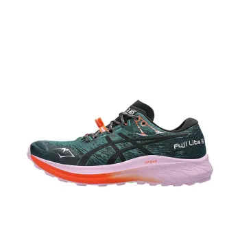Asics FUJI LITE 5 Abrasion Resistant Low Top Running Shoes Women's Green