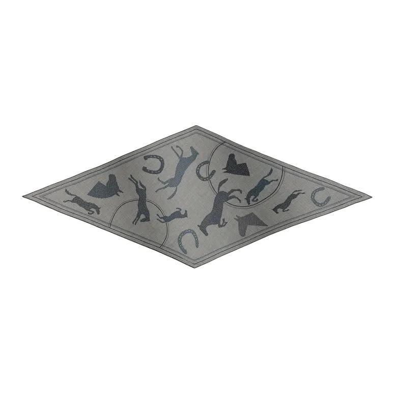 HERMES Cashmere Knit Scarves Men's Gray-0