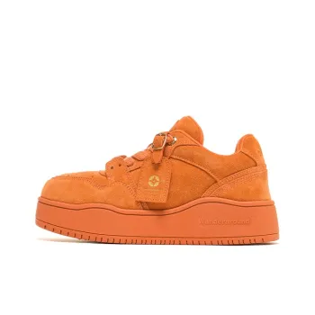 WANDER AROUND Anti Slip And Wear Resistant Height Increasing Low Top Skateboard Shoes Women's Orange